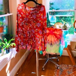 peplum ruffle boho top 🌊